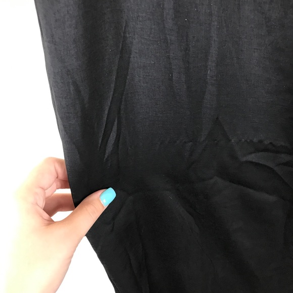Black High Waisted Palazzo Wide Leg Pants Satin MD - Picture 8 of 8